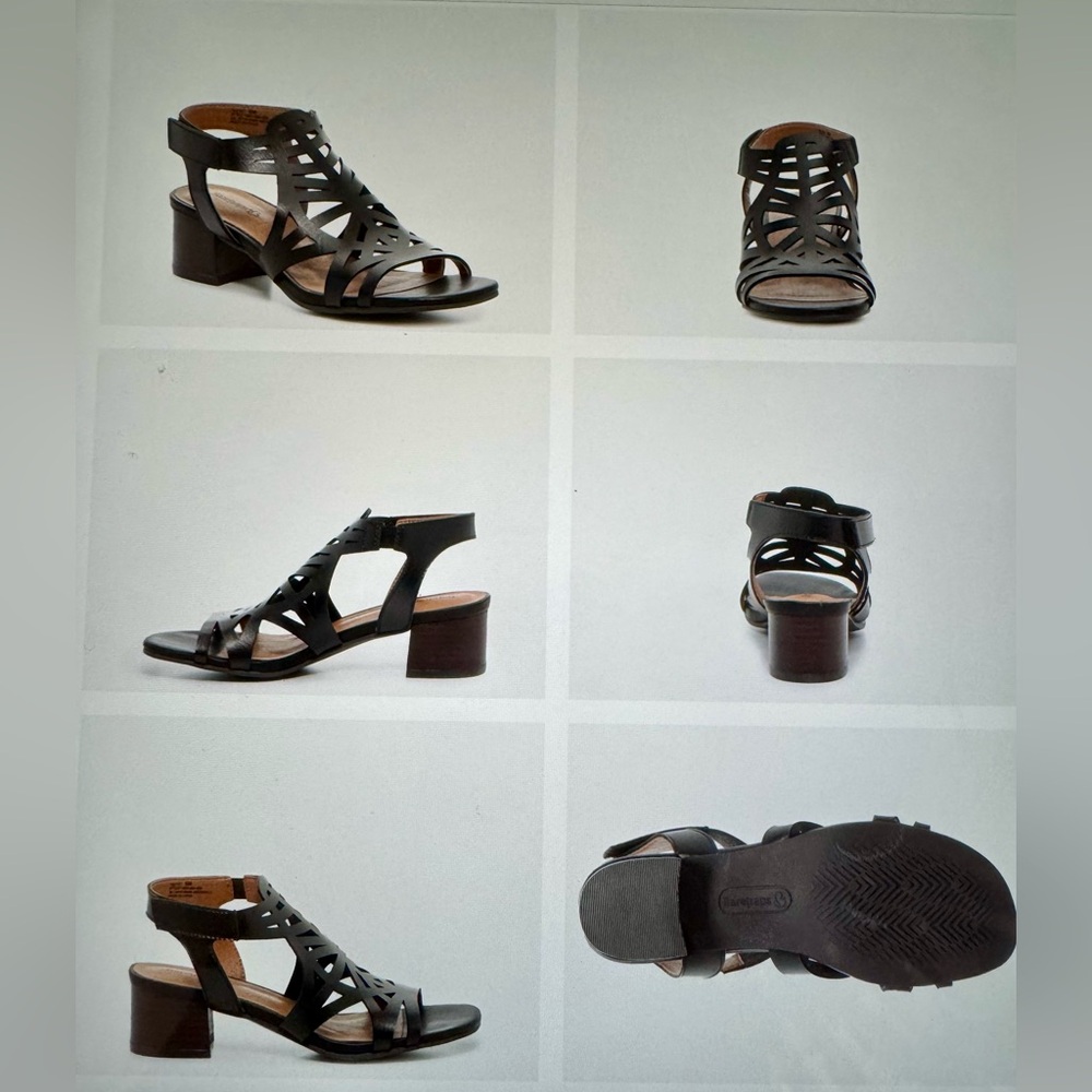 NWOT BareTraps Black Sandals with Block Heel Size 7.5M